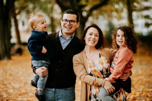 Family portrait of multi cultural family