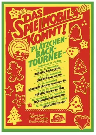 Poster for baking events for children around the city.